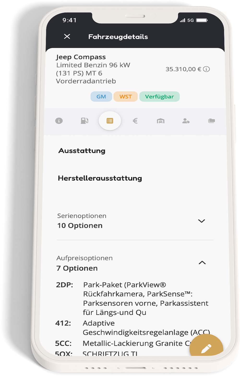 Screenshot Smartphone - Digitale Fahrzeugakte